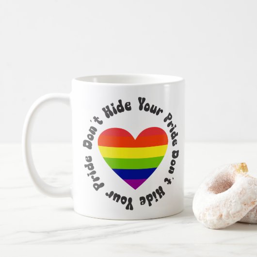 Mug LGBT Ne Cachez Pas Votre Fierté, GayPride (Avec donut)