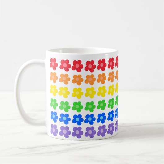 Mug LGBT Rainbow Flowers Gay pride Liberté et égalité (Gauche)