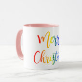 Mug LGBT Rainbow Script Joyeux Noël Pride (Devant gauche)