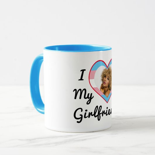 Mug LGBT Trans Pride Photo personnalisée J'aime ma pet (Devant gauche)