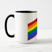Mug LGBTQ+ Fierté Arc-en-ciel Drapeau avec mignon chie (Gauche)