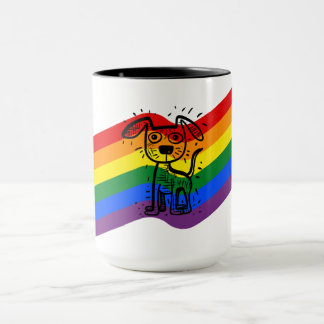 Mug LGBTQ+ Fierté Arc-en-ciel Drapeau avec mignon chie