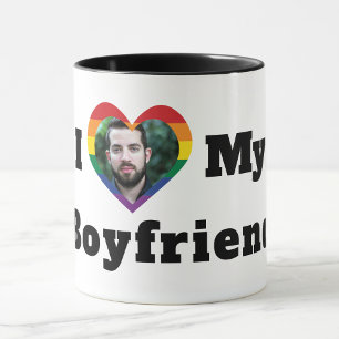 Mug LGBTQ Gay pride Photo personnalisée I Love My Boyf