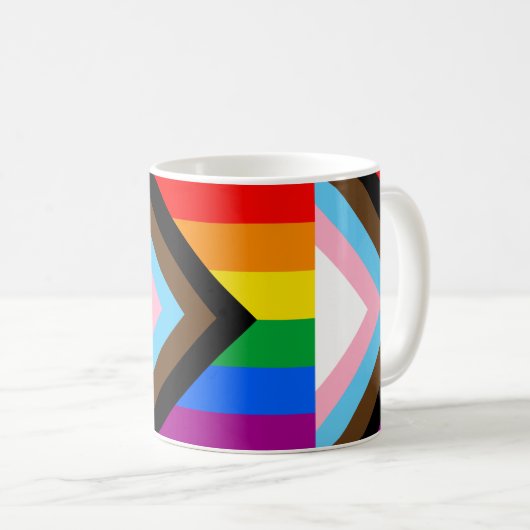 Mug LGBTQ+ Indicateur de fierté de progrès (Devant droit)