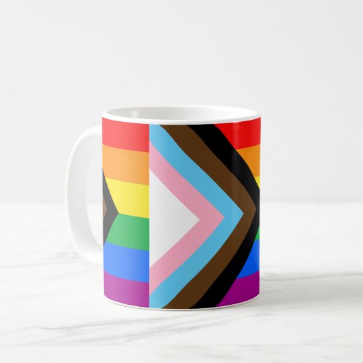 Mug LGBTQ+ Indicateur de fierté de progrès (Devant gauche)