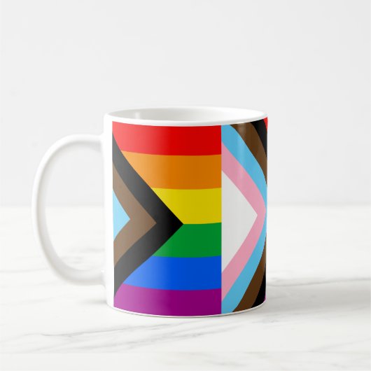 Mug LGBTQ+ Indicateur de fierté de progrès (Gauche)