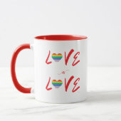 Mug LGBTQIA LOVE est LOVE Rainbow Heart Pride drapeau (Gauche)