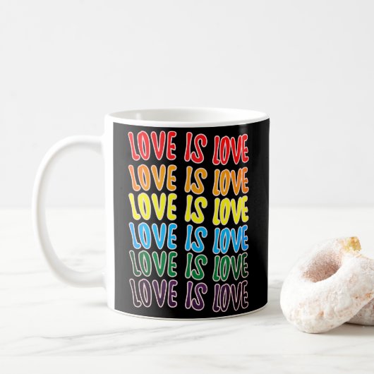 Mug LgbtqLove is Love Typography (Avec donut)