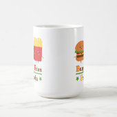 Mug L'hamburger de bande dessinée de Kawaii fait frire (Centre)