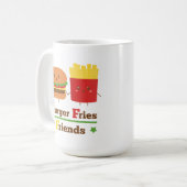 Mug L'hamburger de bande dessinée de Kawaii fait frire (Devant gauche)