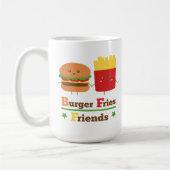 Mug L'hamburger de bande dessinée de Kawaii fait frire (Gauche)