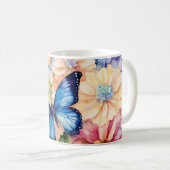 Mug L'harmonie de la nature : papillon & T-shirt fleur (Devant droit)