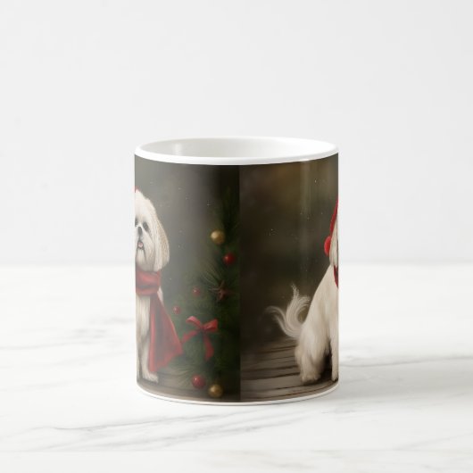 Mug Lhasa Apso Chien dans Noël de neige (Centre)