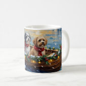 Mug Lhasa Apso Christmas Boat Holiday (Devant droit)