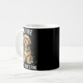Mug Lhasa Apso Christmas I'm Fine Everything Is Fine (Devant gauche)