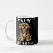 Mug Lhasa Apso Christmas I'm Fine Everything Is Fine (Gauche)