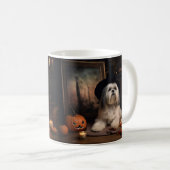 Mug Lhasa Apso Citrouille Halloween effrayant (Devant droit)