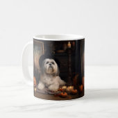 Mug Lhasa Apso Citrouilles Halloween Épouvantable (Devant gauche)