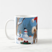 Mug Lhasa Apso coule en neige avec le Casquette de Noë (Gauche)