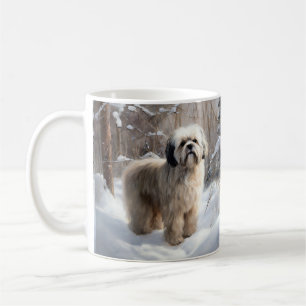 Mug Lhasa Apso Laissez Tomber la Neige Noël