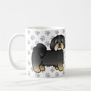 Mug Lhasa Apso noir et feu Chien de dessin animé migno