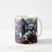Mug Lhassa Apso sur une rame : une aventure Pittoresqu (Devant droit)