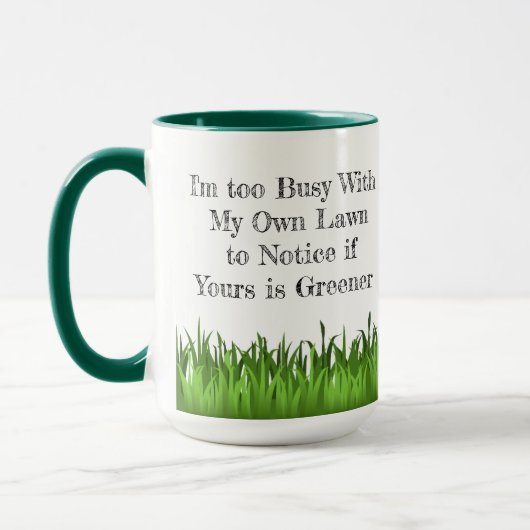 Mug L'herbe n'est pas plus verte. (Gauche)