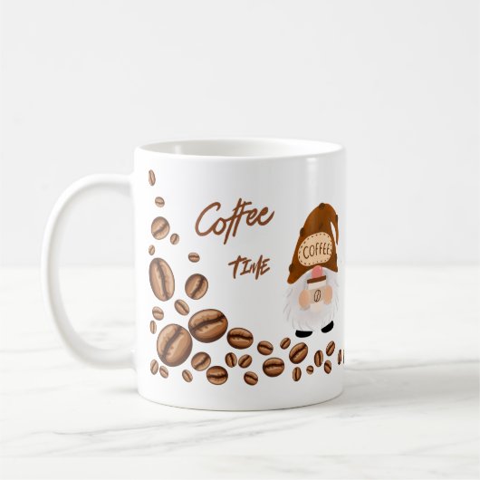 Mug L'heure du café dit le gnome sur un  (Gauche)