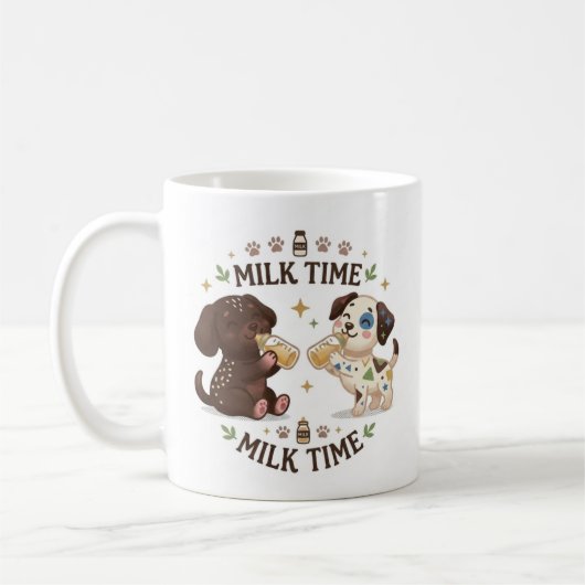Mug l'heure du lait des chiots  (Gauche)