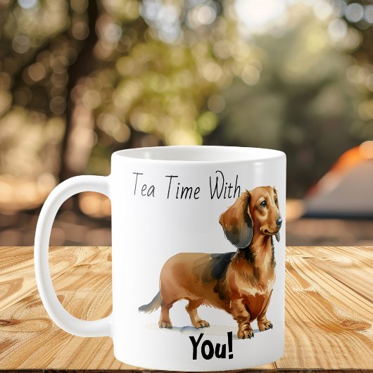 Mug L'heure du thé avec vous ! Dachshund Mignon