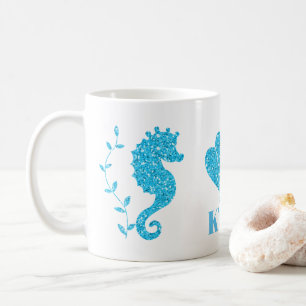 Mug L'hippocampe et le coquillage bleus ajoutent la