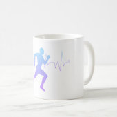 Mug L'Homme Coure La Silhouette Gradient Et La Ligne D (Devant droit)
