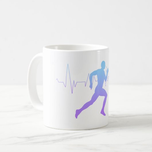 Mug L'Homme Coure La Silhouette Gradient Et La Ligne D (Devant gauche)
