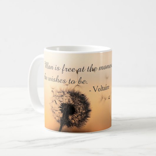 Mug L'homme est libre Citation Voltaire (Devant gauche)
