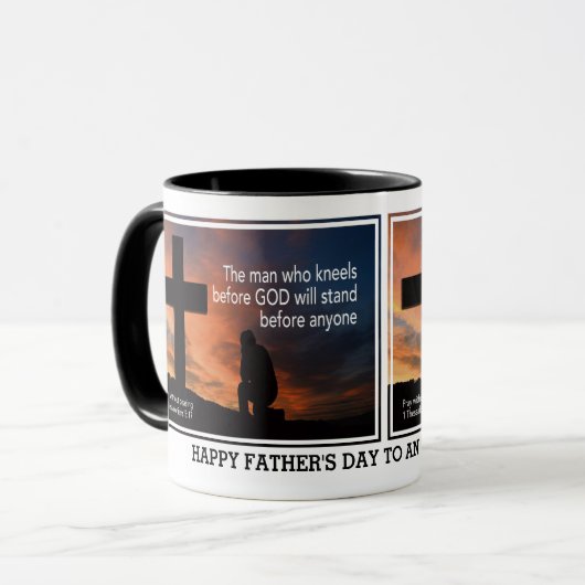 Mug L'HOMME QUI S'INQUIÈTE DEVANT DIEU Fête des pères  (Devant gauche)
