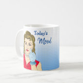 Mug L'humeur d'aujourd'hui, une dame rétro qui renvers (Devant gauche)