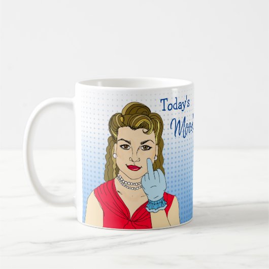 Mug L'humeur d'aujourd'hui, une dame rétro qui renvers (Gauche)