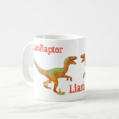 Mug Liam Raptor Vélociraptor Épouvantable Dinosaure Dr (Devant gauche)