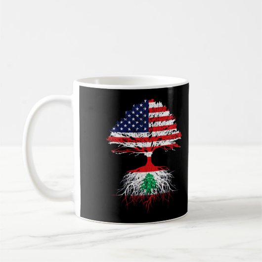 Mug Liban Libanais États-Unis - Les racines du drapeau (Gauche)