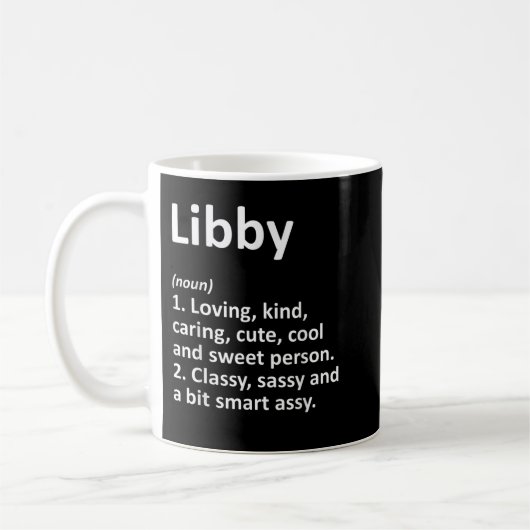 Mug LIBBY Définition Nom personnalisé Amusant Annivers (Gauche)
