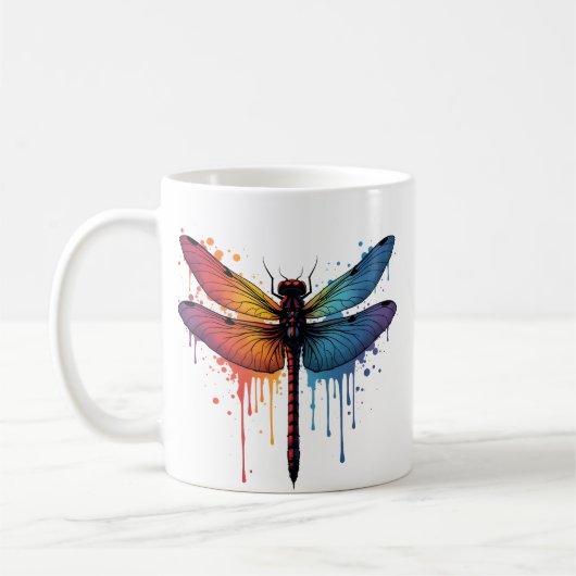 Mug Libellule cool sur libellule peinte colorée (Gauche)