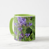 Mug Libellule Darner aux Yeux Bleus sur Fleurs Violett (Devant gauche)