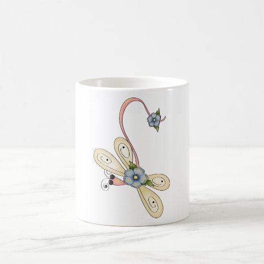 Mug libellule de fleurs