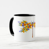 Mug libellule de fleurs jaunes (Devant gauche)