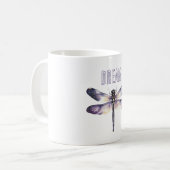 Mug Libellule étoiles or violet (Devant gauche)