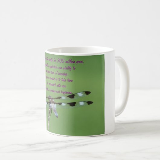 Mug Libellule : Force, courage et bonheur (Devant droit)