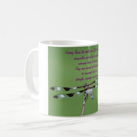 Mug Libellule : Force, courage et bonheur (Devant gauche)