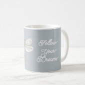 Mug Libellule grise bleue bronze blanc (Devant droit)