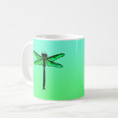 Mug libellule japonaise vintage, vert émeraude (Devant gauche)