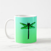 Mug libellule japonaise vintage, vert émeraude (Gauche)